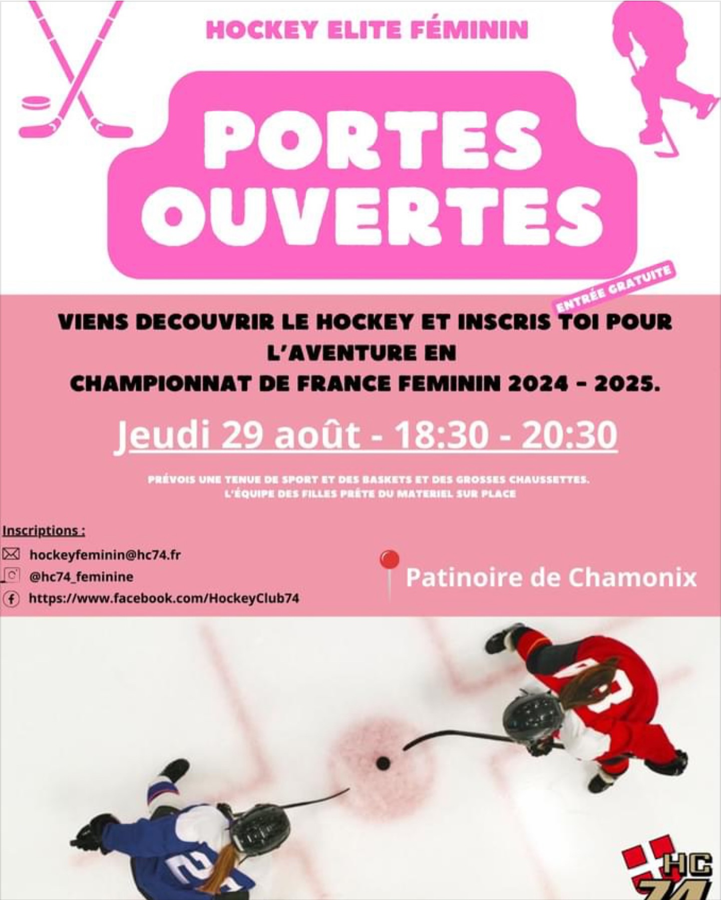 portes ouvertes filles Hockey sur glace